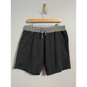 Burlebo Shorts Men's Large Gray Sweatshorts Fleece Drawstring Pockets Gym